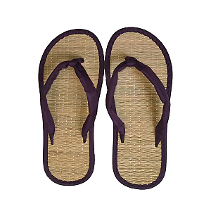 Chinelo Zori Japonês Roxo de Palha Confortável