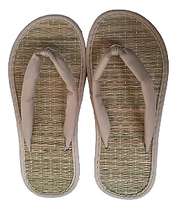 Chinelo De Palha Japonês Zori Bege