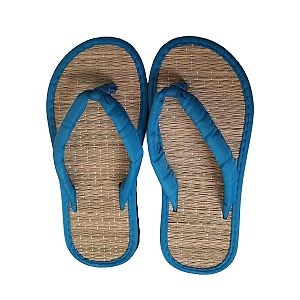Chinelo Zori Japonês Azul de Palha Confortável