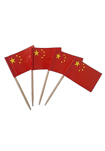 Espeto Bandeira China 200 Un Decoração Buffet Festa Vermelho País