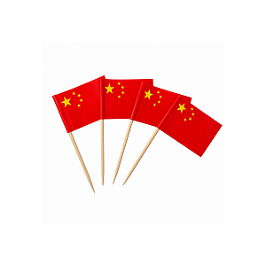 Kit 1.000 Palito Bandeira China | Espeto Decorativo Petiscos Festa Buffet