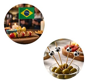 Kit Copa: Espeto Brasil + Espeto Bola Futebol