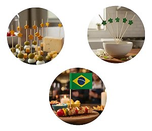 Kit Copa: Espeto Estrela Verde E Amarela + Espeto Brasil