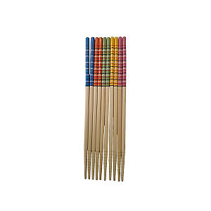 Kit 5 Hashi Bambu Colorido 23 cm Oriental