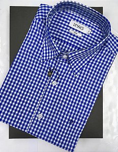 Camisa Dimarsi Tradicional Regular Fit - Com Bolso - Manga Curta - Fio 80 - 100% Algodão - Ref. 8971 Xadrez