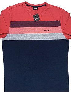 Camiseta Gola Careca Pierre Cardin - 100% Algodão - Ref 75033V