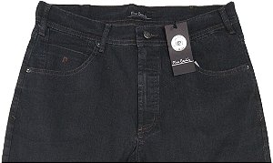 Calça Jeans Masculina Pierre Cardin Reta - Cintura Média - Ref. 457P015 Grafite - Algodão / Poliester / Elastano - Jeans Macio