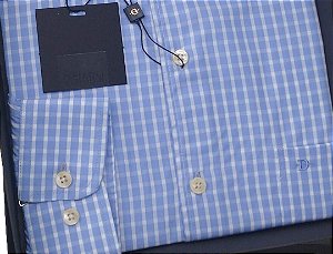 Camisa Dimarsi Tradicional Regular Fit - Com Bolso - Manga Longa - Fio 80 - 100% Algodão - Ref. 9262 Xadrez