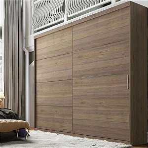 Guarda Roupa Sofisticatto Canela BP Wood 2 Portas de Correr e 6 Gavetas Internas