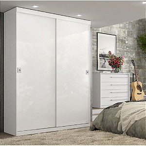 Guarda Roupa Harmony Branco 2 Portas de Correr e 2 Gavetas