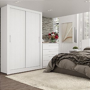 Guarda Roupa City Branco 2 Portas e 1 Gaveta Interna