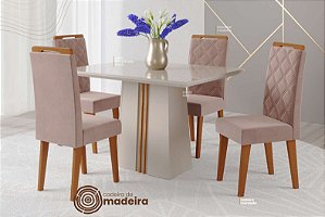 Conjunto de Mesa Ibiza com 4 Cadeiras Rubi