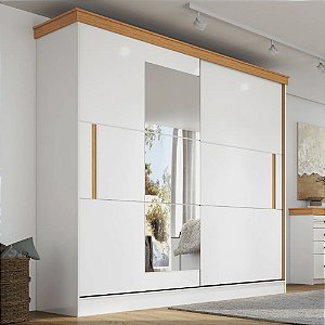 Guarda Roupa Bistrol 2 Portas de Correr com Espelho 100% MDF