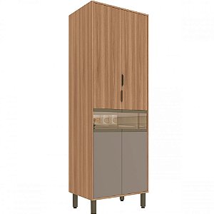 Paneleiro Louise 70cm com Vidro Nogal/ Damasco