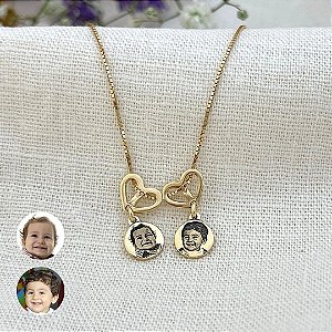 PINGENTE  MOMENTOS COM FOTO ESCULPIDA - OURO AMARELO 18k