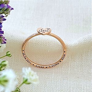 Anel Momentos Coração em Ouro Rose 18k