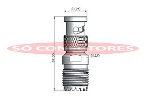 Adaptador Uhf Fêmea para Bnc Macho