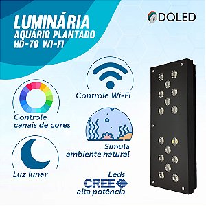 Luminária Doled Aquário Plantado HD-70 Wi-Fi