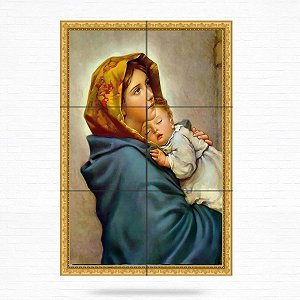 Painel Decorativo de Virgem Maria e Menino Jesus