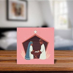 Azulejo Decorativo - Presépio - Natal -  Sagrada Família MOD 06