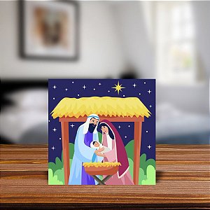 Azulejo Decorativo - Presépio - Natal -  Sagrada Família MOD 43