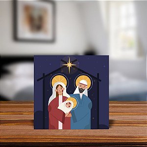 Azulejo Decorativo - Presépio - Natal -  Sagrada Família MOD 48