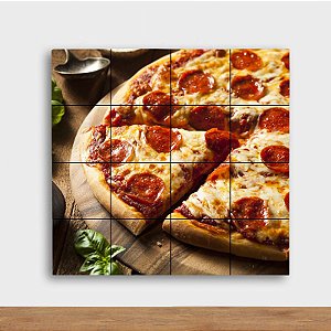 Painel Decorativo Pizza Peperoni - Quadrado