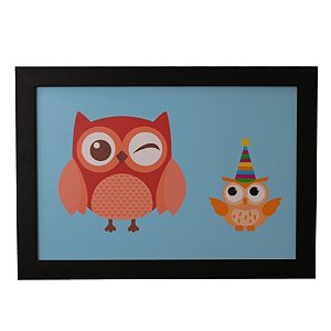 Quadro Decorativo Corujinhas Festivas