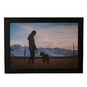 Quadro Decorativo Moça e Cachorro