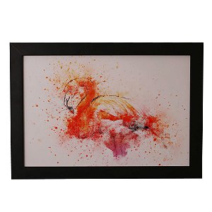 Quadro Decorativo Flamingo em Aquarela