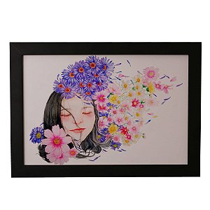 Quadro Decorativo Menina Florescendo