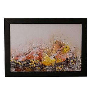 Quadro Decorativo Mulher de Amarelo