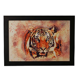 Quadro Decorativo Tigre de Aquarela