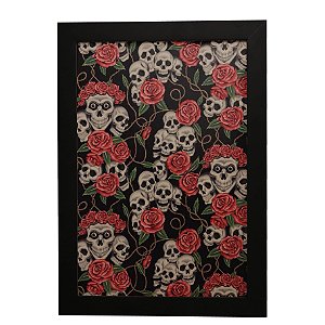 Quadro Decorativo Caveira com Rosas