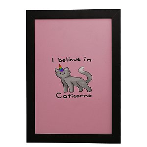 Quadro Decorativo Gatinho Unicórnio