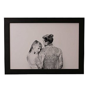 Quadro Decorativo Casal Tatuado