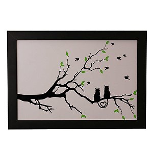 Quadro Decorativo Gatinhos na Árvore