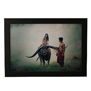 Quadro Decorativo Casal Indígena