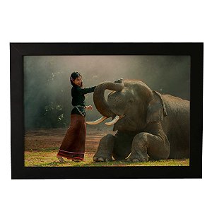 Quadro Decorativo Garota e Elefante