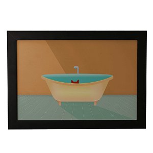 Quadro Decorativo Gato na Banheira