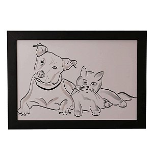 Quadro Decorativo Cão e Gato #1