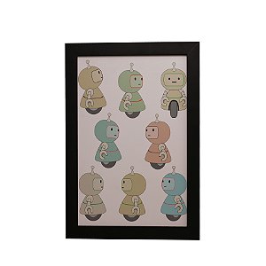 Quadro Decorativo Infantil Robozinhos