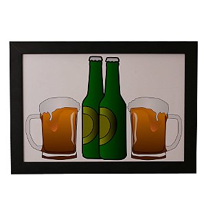 Quadro Decorativo Cervejas e Canecas