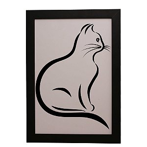 Quadro Decorativo Contorno de Gato