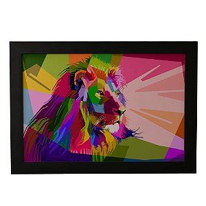 Quadro Decorativo Leão Colorido