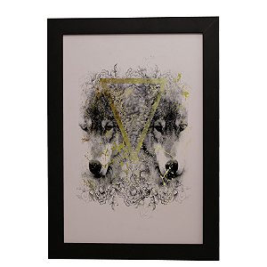 Quadro Decorativo Lobos e Triângulo