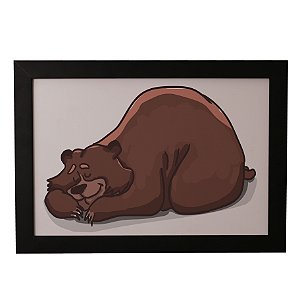 Quadro Decorativo Urso Preguiçoso