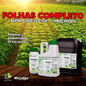 FOLHAS MASTER COMPLETO 20-10-10+MICRONUTRIENTES  Codipa Fertilizantes