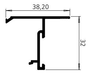 Perfil De Alumínio Linha Lg32 LG-077 Barra Com 6Mts