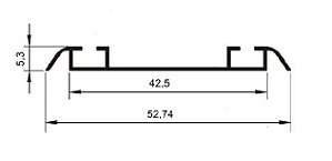 Perfil De Alumínio Trilho Moveleiro Inferior C/ Abas 52Mm - Várias Cores - Barra Com 6,00Mts (Tm-015)